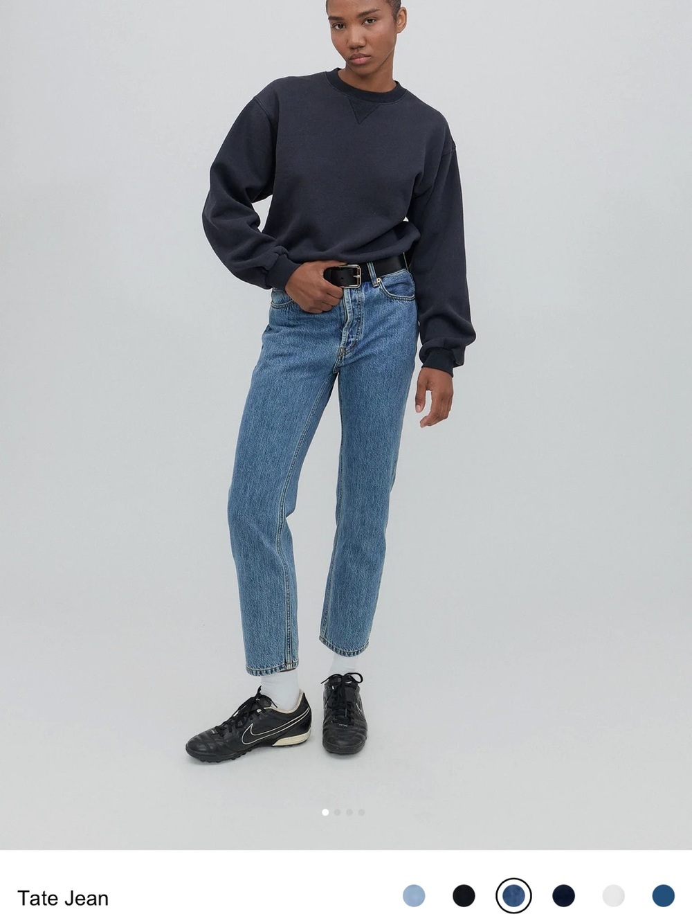 Tate Jean High-Rise Straight Jeans in Blue
